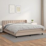 vidaXL Sommier à lattes de lit avec matelas Cappuccino 160x200 cm