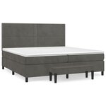 vidaXL Sommier à lattes de lit et matelas Gris foncé 200x200cm Velours