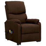 vidaXL Fauteuil de massage Marron foncé Tissu
