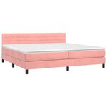 vidaXL Sommier à lattes de lit avec matelas et LED Rose 200x200 cm