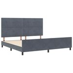 vidaXL Cadre de lit avec tête de lit Gris foncé 200 x 200 cm Velours