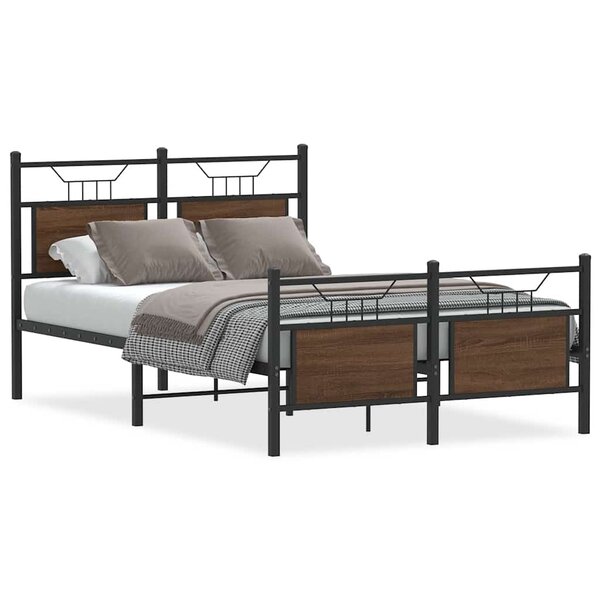 vidaXL Cadre de lit sans matelas chêne marron 120x200 cm