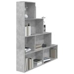 vidaXL Bibliothèque/Séparateur de pièce Gris béton Bois d'ingénierie