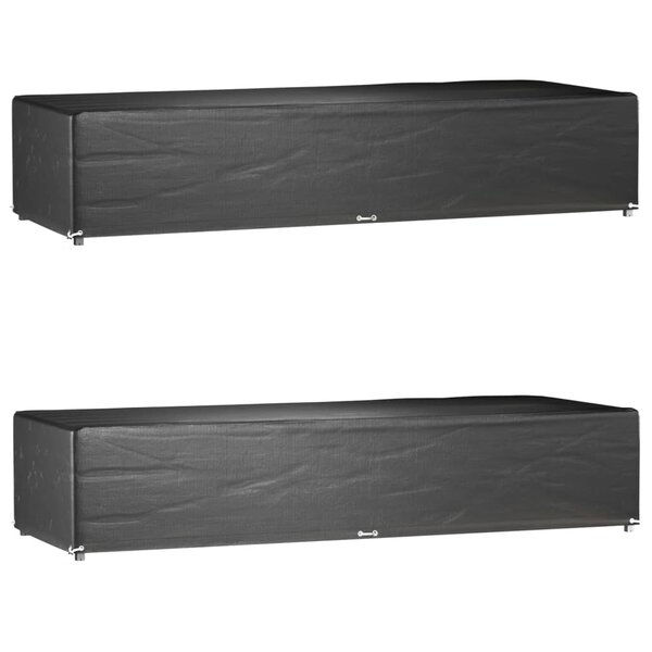 vidaXL Housses pour chaise longue 2 Pièces 12 œillets 205x75x40 cm PE