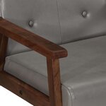 vidaXL Fauteuil gris cuir véritable