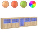 vidaXL Buffet avec lumières LED chêne sonoma 283x37x67 cm