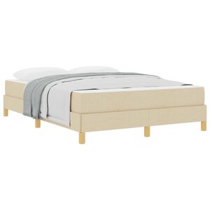 vidaXL Lit à ressorts avec matelas Crème 140 x 200 cm tissu