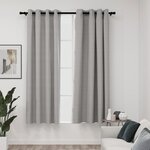 vidaXL Rideaux occultants Aspect lin avec œillets 2 Pièces Gris 140x175cm