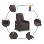 vidaXL Fauteuil de massage inclinable électrique Marron foncé Tissu