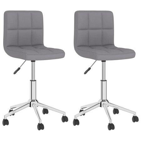 vidaXL Chaises pivotantes à manger lot de 2 Gris clair Tissu