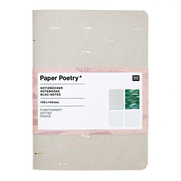 Lot de 2 carnets de notes - Vert et Gris - A6