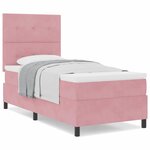 vidaXL Lit à ressorts avec matelas Rose 90 x 200 cm Velours