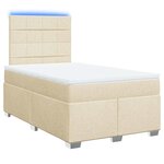 vidaXL Sommier à lattes de lit avec matelas Crème 120x200 cm Tissu