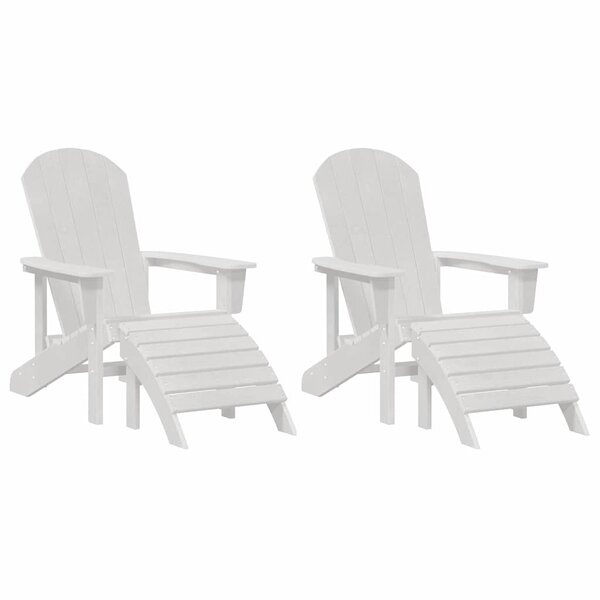 vidaXL Chaise de jardin 2 Pièces Blanc 83 x 74 x 92 cm Polyéthylène