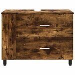 vidaXL Unité de vanité de salle de bain Chêne fumé 80 x 35 x 60 cm