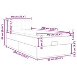 vidaXL Lit ottoman avec matelas gris clair 90x200 cm tissu
