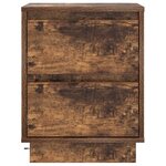 vidaXL Table de chevet avec lumières LED Chêne fumé 39x34 5x50 cm