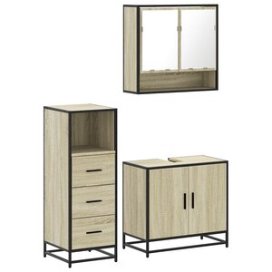 vidaXL Ensemble de meubles de salle de bain 3 Pièces chêne sonoma
