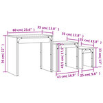 vidaXL Tables basses gigognes 3 Pièces sonoma gris bois d'ingénierie