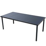 vidaXL Mobilier de salle à manger d'extérieur 9 Pièces Acier Noir