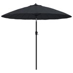 vidaXL Parasol d'extérieur avec mât en aluminium 270 cm noir