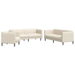 vidaXL Ensemble de canapés 3 Pièces crème tissu