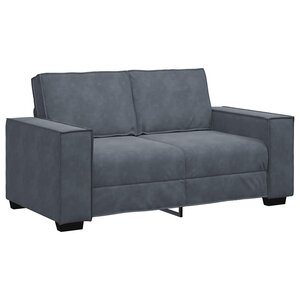 vidaXL Canapé à 2 places Gris foncé 120 cm Velours