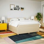 vidaXL Sommier à lattes de lit avec matelas Crème 180x200 cm Tissu
