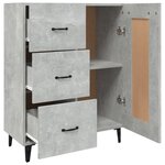 vidaXL Buffet Gris béton 69 5x34x90 cm Bois d'ingénierie