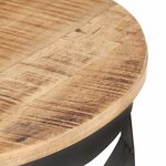 vidaXL Table basse Ø68x43 cm Bois de manguier brut