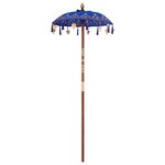 vidaXL Parasol balinais Autre Bleu x 260 cm Coton et bois massif