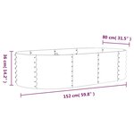 vidaXL Lit surélevé de jardin Acier galvanisé 152x80x36 cm gris
