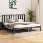 vidaXL Cadre de lit Gris Bois de pin massif 200x200 cm