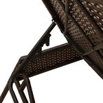 vidaXL Chaise longue avec coussin marron résine tressée