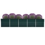 vidaXL Lit surélevé de jardin Acier galvanisé 400x80x45 cm Vert