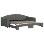 vidaXL Lit de jour avec lit gigogne gris foncé 90x200 cm tissu