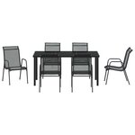 vidaXL Ensemble de salle à manger pour jardin 7 Pièces Noir