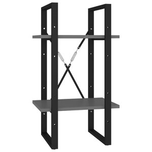 vidaXL Bibliothèque à 2 niveaux gris 40x30x70 cm bois d'ingénierie