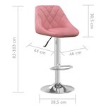 vidaXL Tabouret de bar Rose Velours