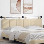 vidaXL Tête de lit suspendue Avec lumière LED Crème Tissu