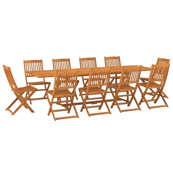 vidaXL Ensemble à manger de jardin 11 Pièces 280x90x75 cm bois d'acacia