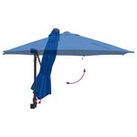 vidaXL Parasol de jardin Bleu et Noir 248 x 248 x 148 cm