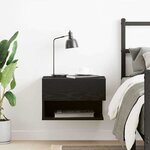 vidaXL Cabinet de chevet avec tiroir Chêne noir 46 x 29 5 x 30 cm