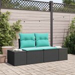 vidaXL Canapé de jardin avec coussin 184 x 62 x 69 cm polyrotin