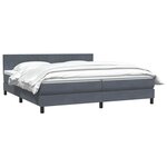 vidaXL Sommier à lattes de lit et matelas gris foncé 180x210cm velours
