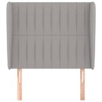 vidaXL Tête de lit avec oreilles Gris clair 103x23x118/128 cm Tissu