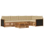 vidaXL Ensemble de canapés d'extérieur 6 Pièces Naturel et Beige
