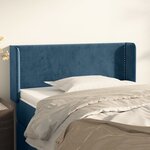 vidaXL Tête de lit avec oreilles Bleu foncé 93x16x78/88 cm Velours