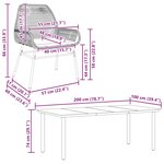 vidaXL Ensemble à manger de jardin coussins 7Pièces noir poly rotin verre