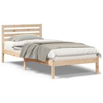 vidaXL Cadre de lit Marron 90 x 210 cm Bois massif en pin